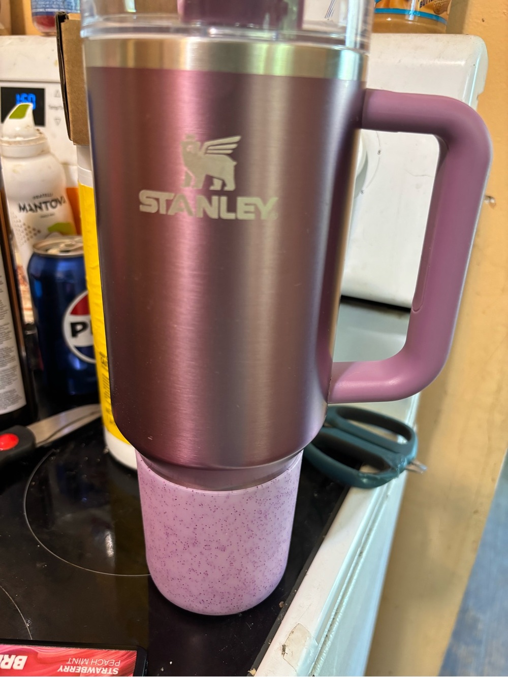 Stanley Metallic Mauve Travel Mug with Pink Handle